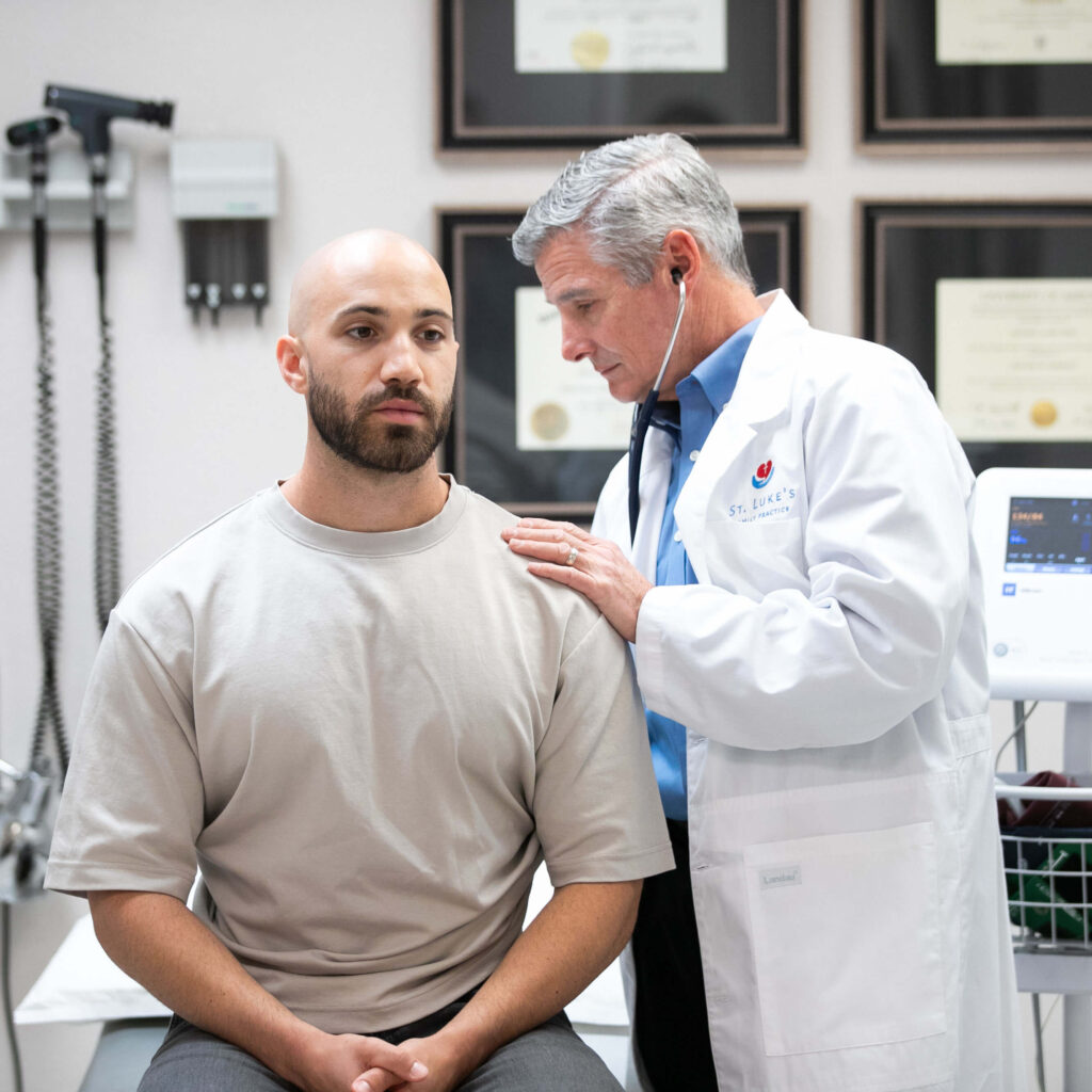 Doctor with patient